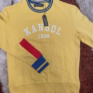 Kangol Men's Yellow Sweater with Red and Blue Accents